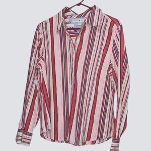 Tommy Hilfiger Women's Multicolor Striped Shirt P2P-22-1/2 Length-26